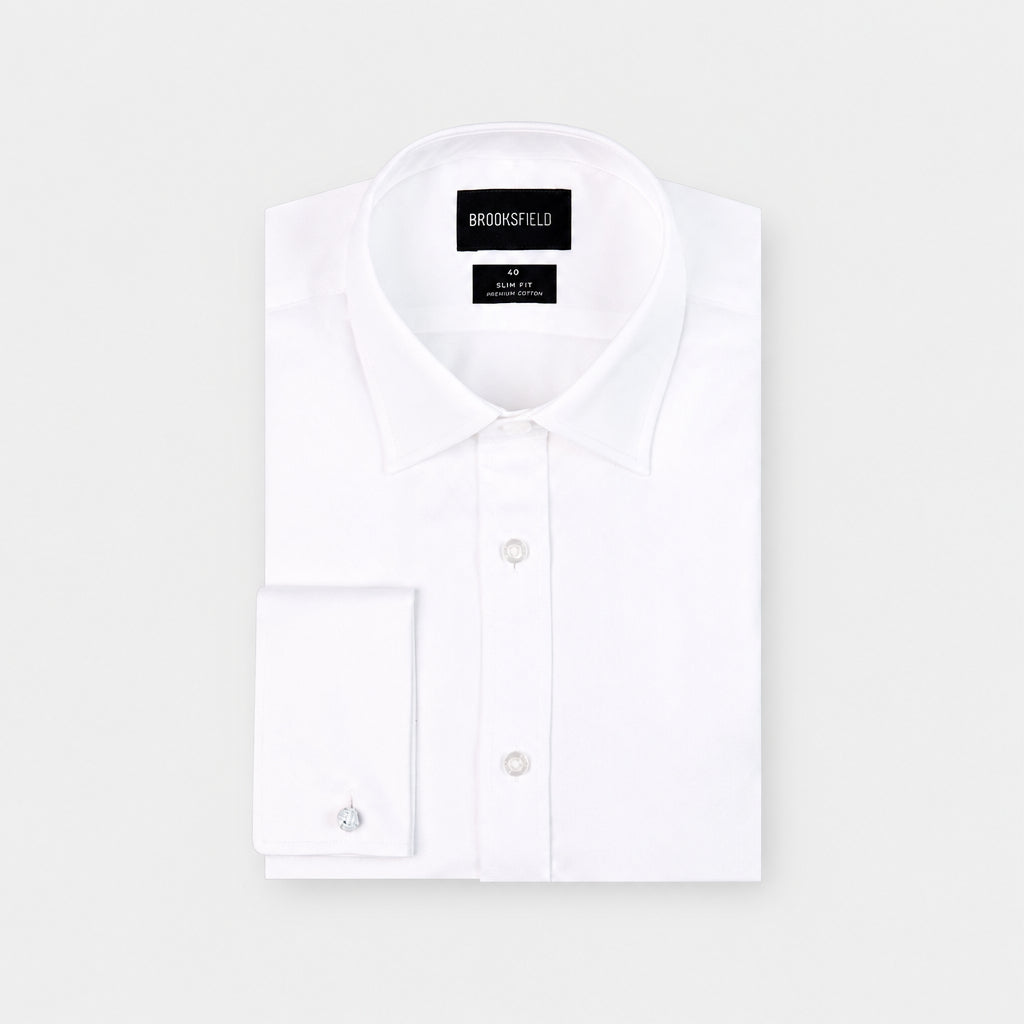 the brooksfield mens wedding shirt in white
