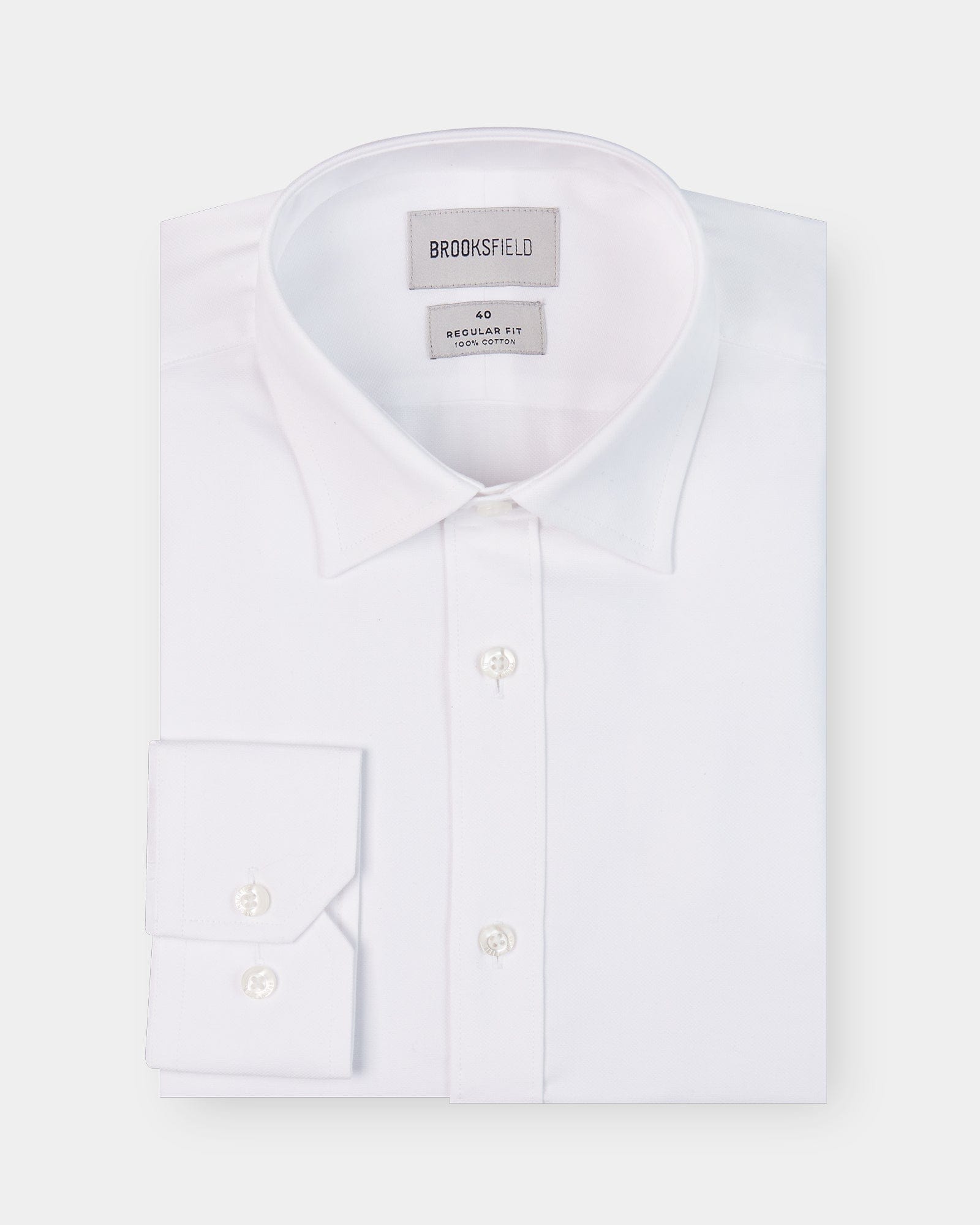 brooksfield classic fit staple mens shirt in white BFC911
