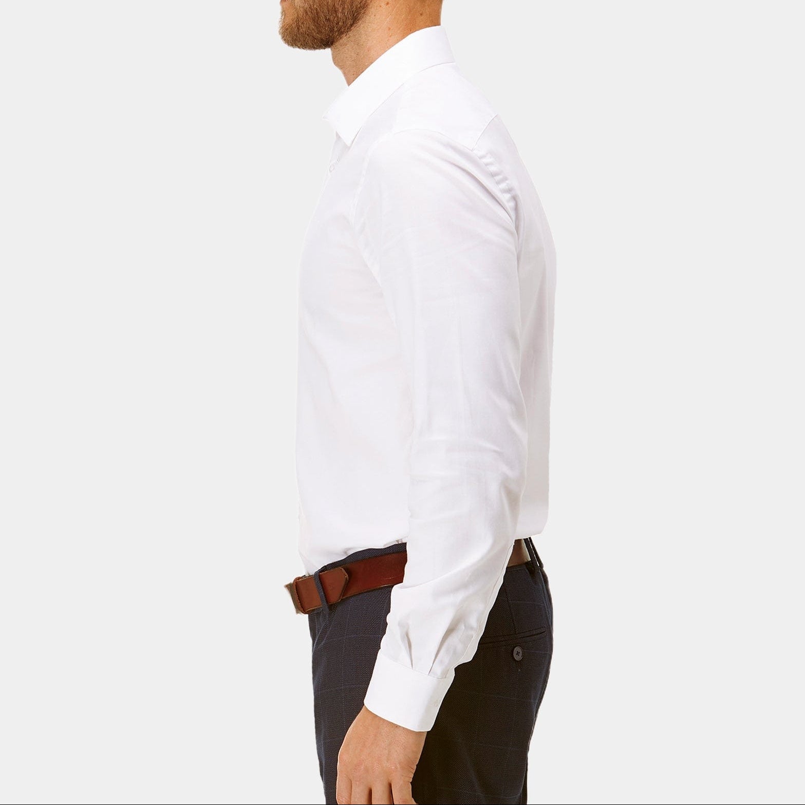 Brooksfield Classic Fit Mens Staple Shirt in White BFC991