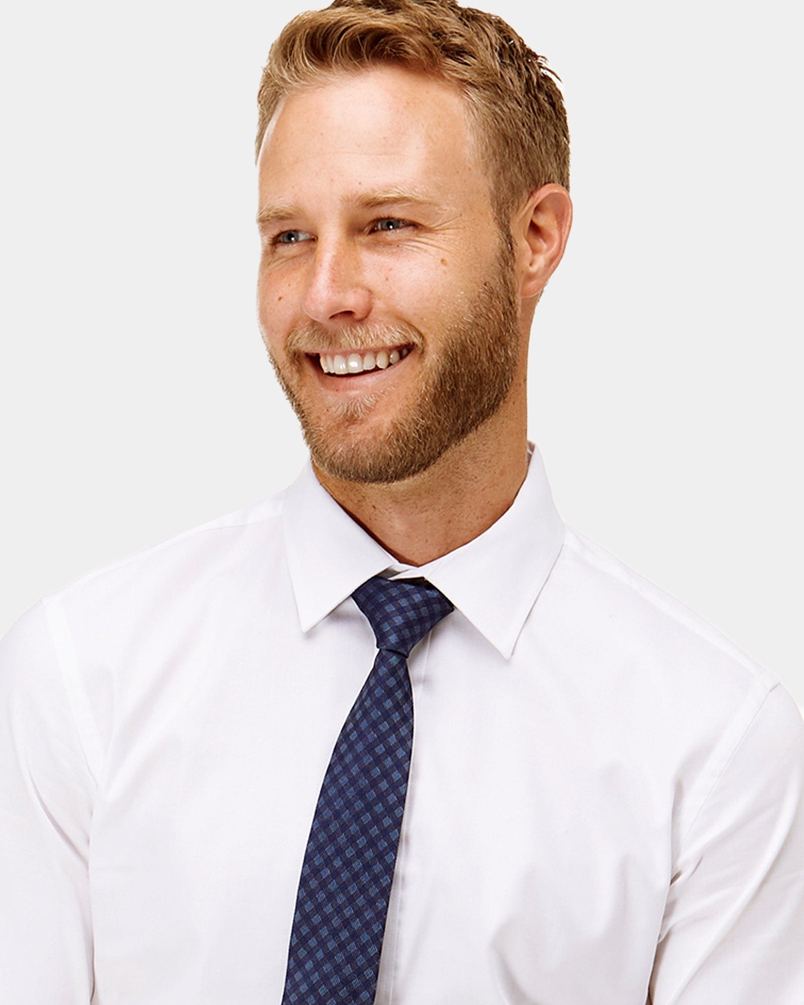 brooksfield classic fit staple mens shirt in white BFC911 with a printed blue tie