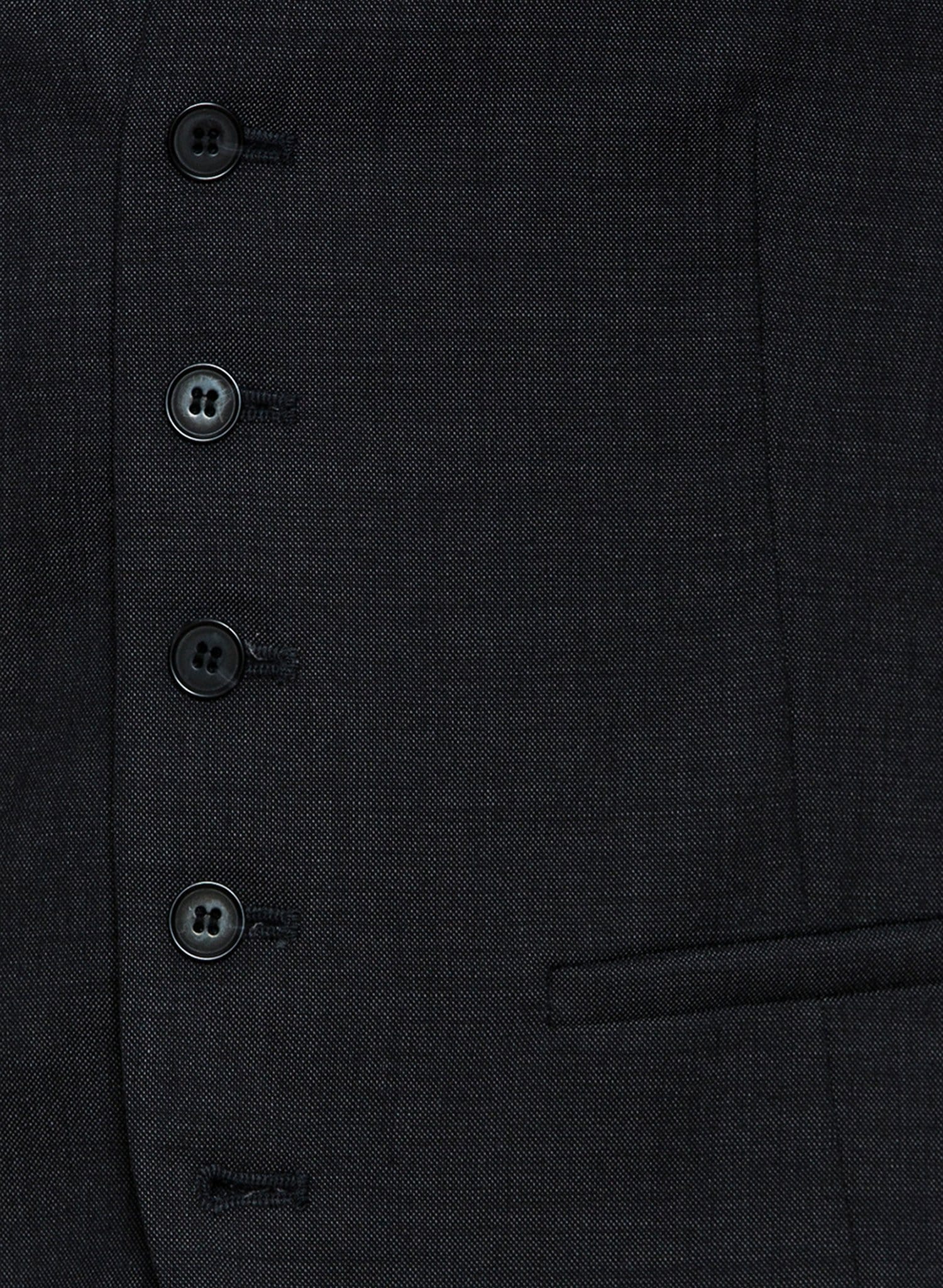 Cambridge classic fit beaumont vest in charcoal pure wool