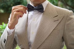 OTAA - charcoal grey slub linen bow tie