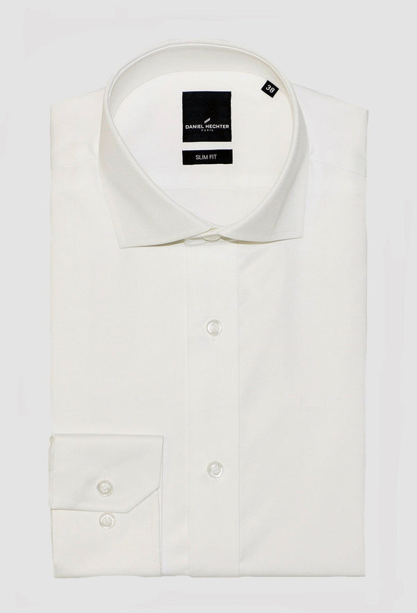 Daniel Hechter slim fit jacque business shirt in cream cotton blend 5wt-28