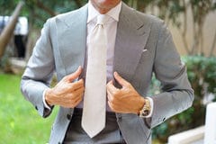 OTAA - dry khaki white linen tie