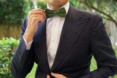 OTAA - hunter green slub linen bow tie