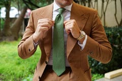 OTAA - hunter green slub linen tie