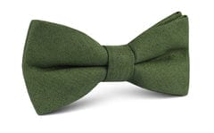 OTAA - hunter green slub linen bow tie