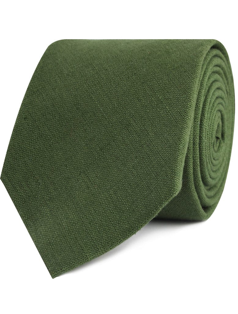 OTAA - hunter green slub linen tie