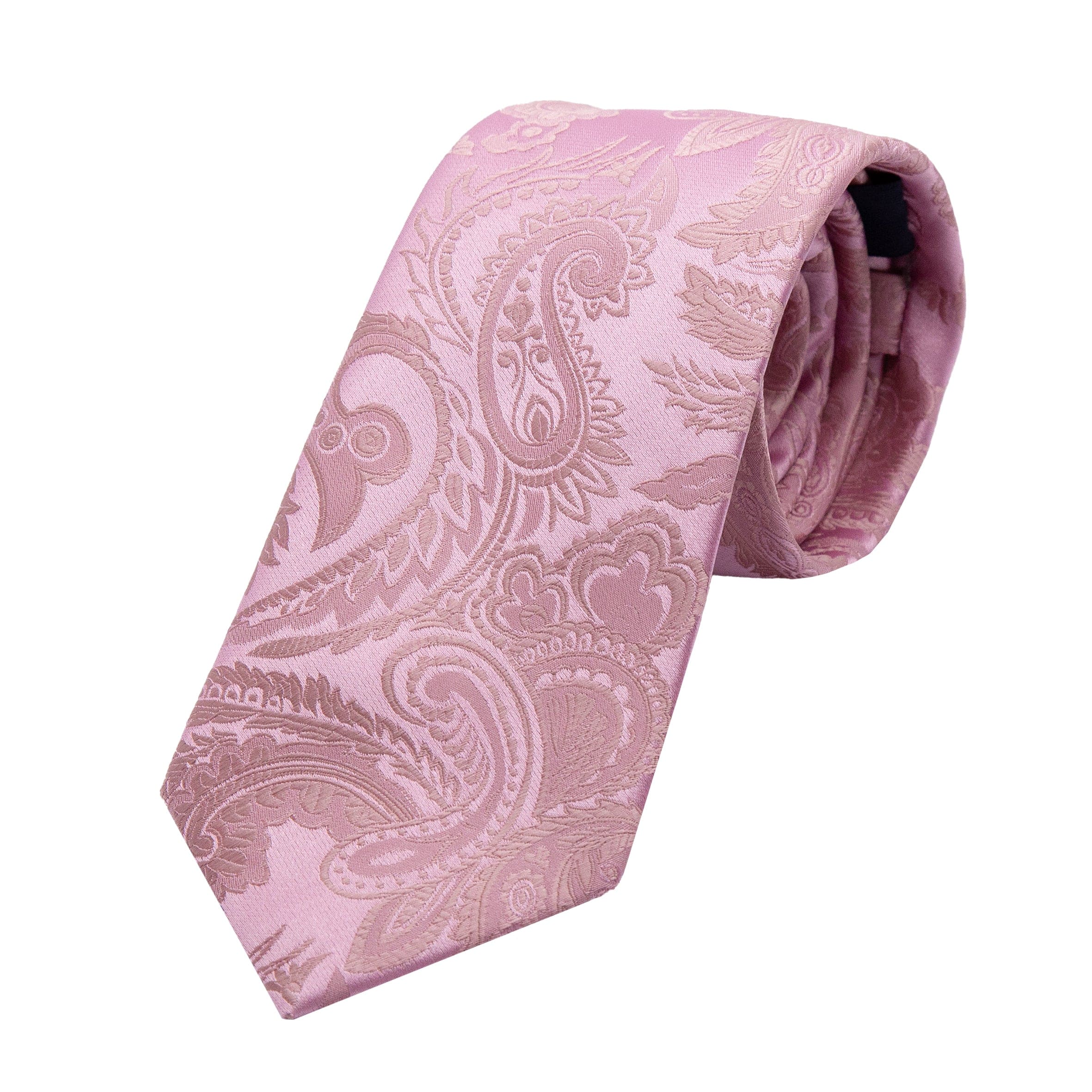 James Adelin Luxury Neck Tie in Pink and Soft Pink Paisley