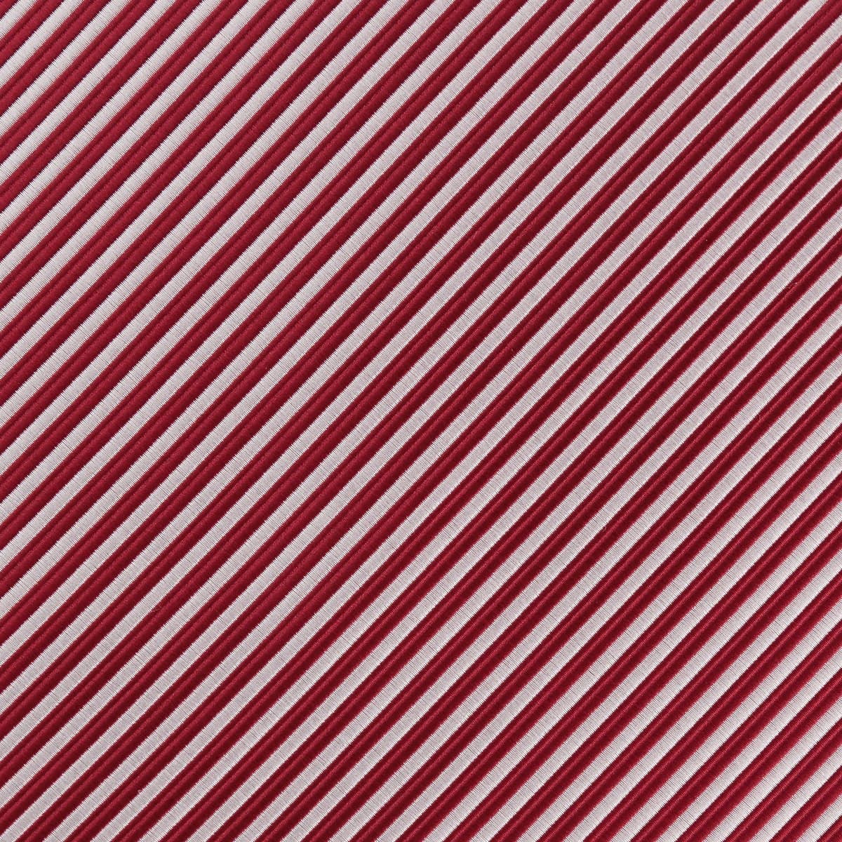 James Adelin Luxury Mini Stripe Pocket Square in Burgundy and White