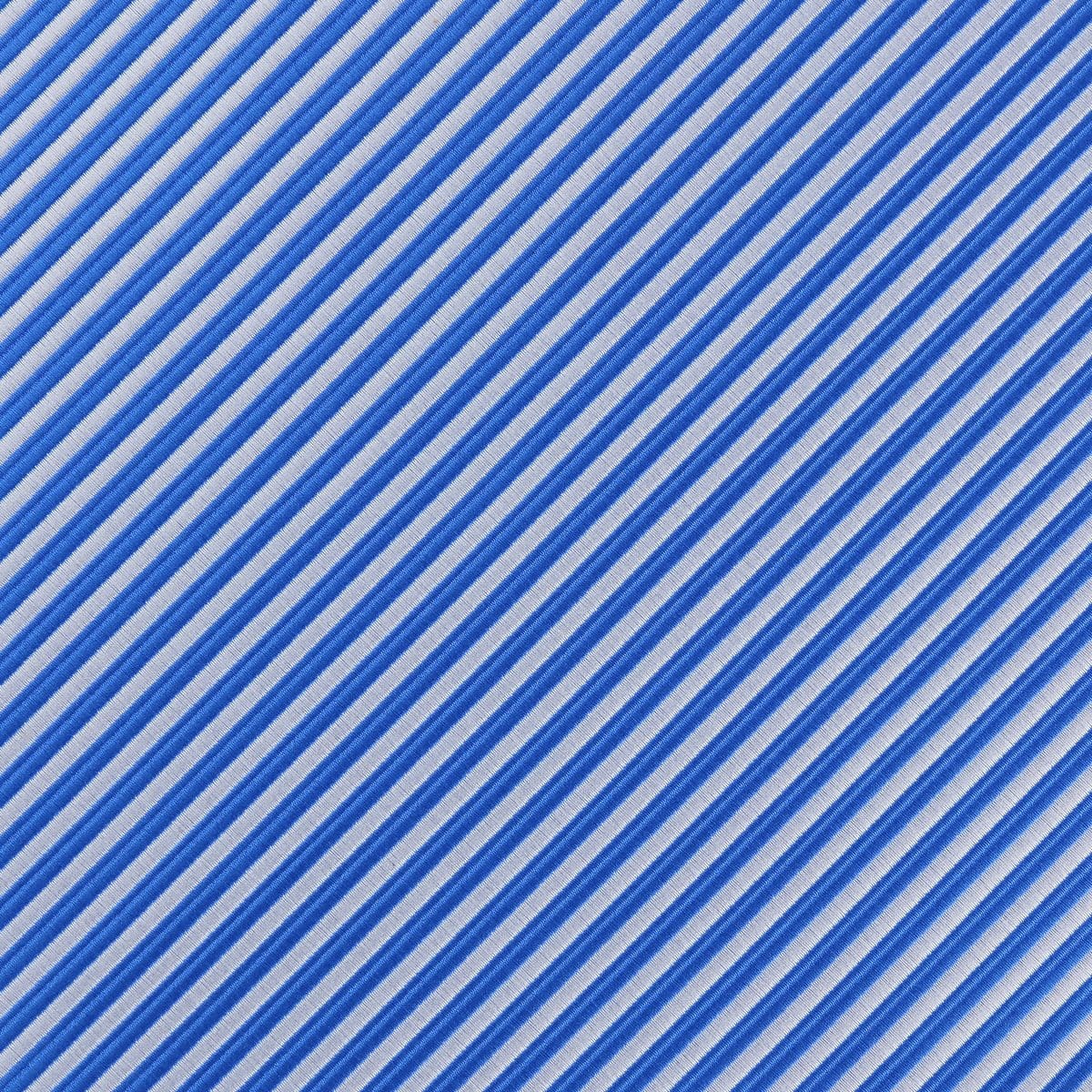James Adelin Luxury Mini Stripe Pocket Square in Royal and White