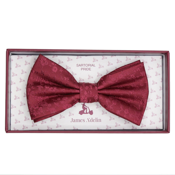 James Adelin Luxury Floral Bow Tie in Burgundy