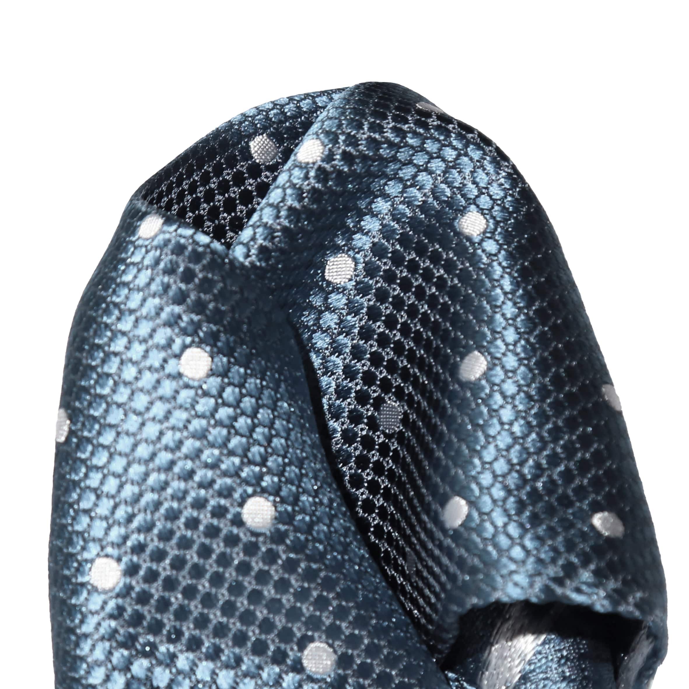 James Adelin Polka Dot Square Weave Pure Silk Pocket Square Slate/White