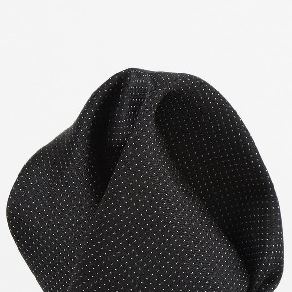 Pocket Square Pin Point Pure Silk Pocket Square Black James Adelin