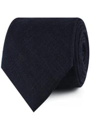 OTAA - marine dark navy blue twill linen necktie