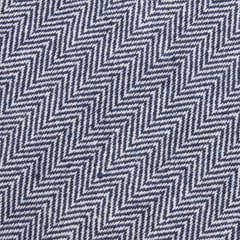 OTAA - navy blue herringbone linen necktie
