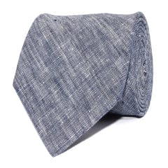 OTAA - navy blue linen chambray necktie