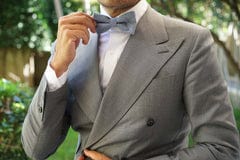 OTAA - smoke blue slub linen bow tie