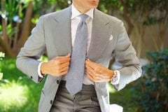 OTAA - smoke blue slub linen tie