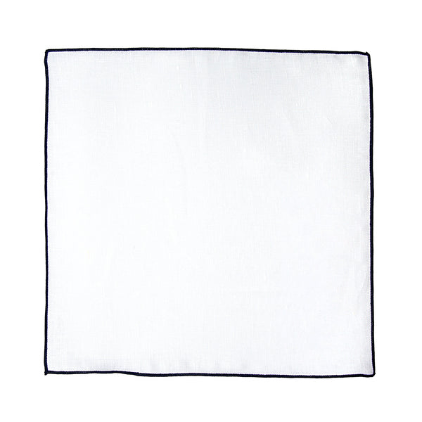 Pocket Squares Luxury Navy Coloured Border Pure Linen Weave Pocket