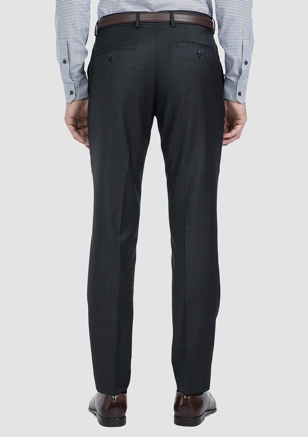 Gibson slim fit caper suit trouser in charcoal grey pure wool
