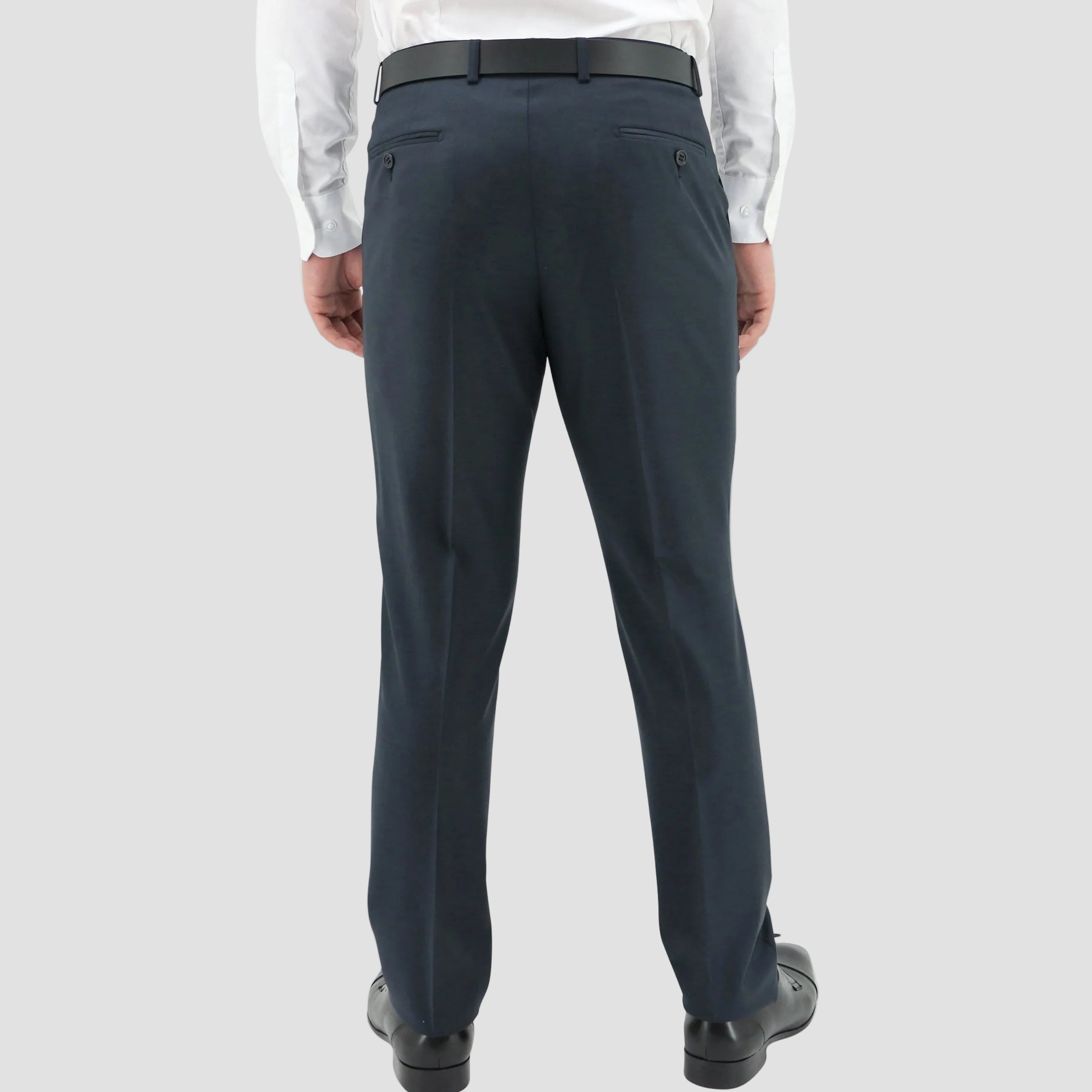 Boston Comfort Fit Lyon Trouser in Blue Australian Merino Wool
