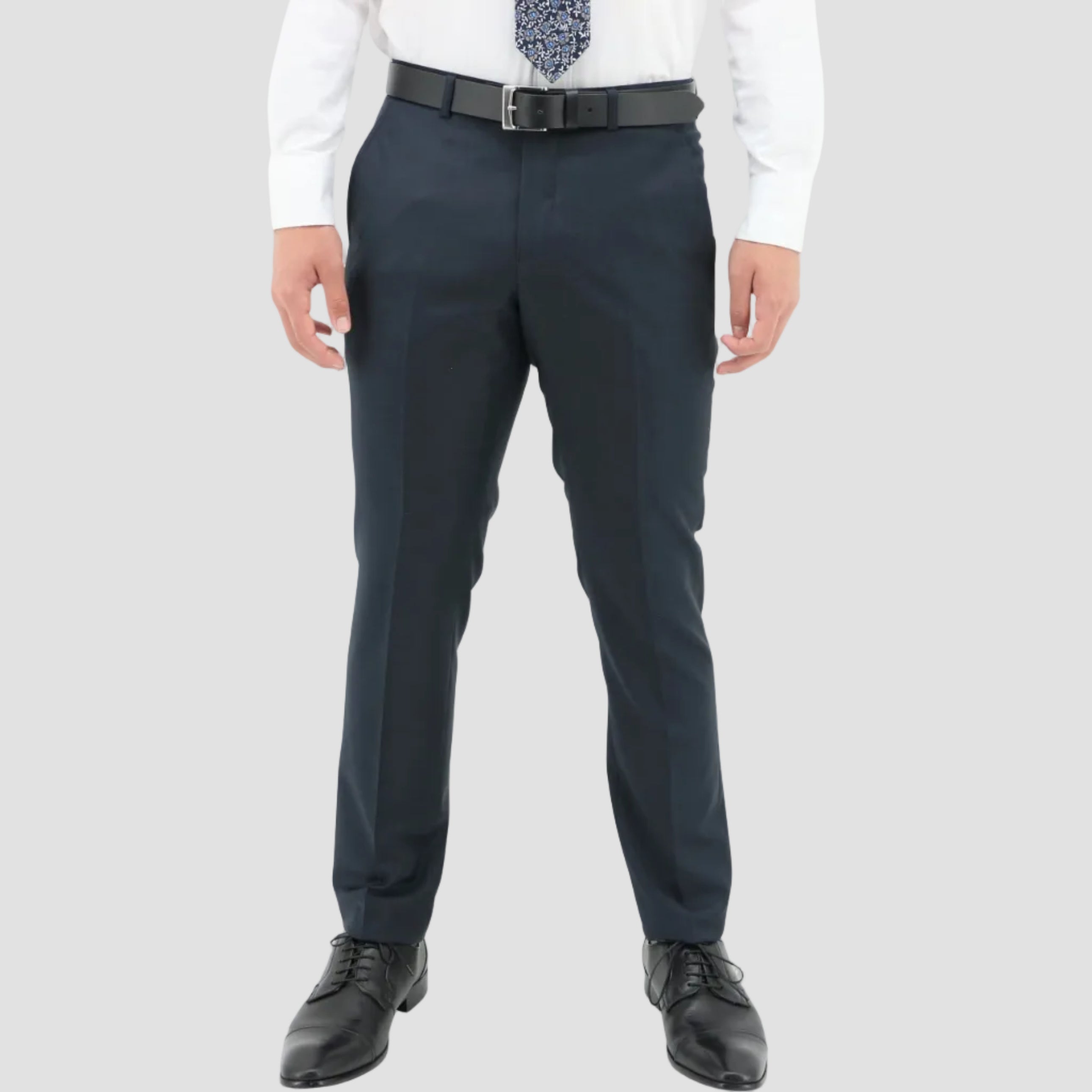 Boston Comfort Fit Lyon Trouser in Blue Australian Merino Wool