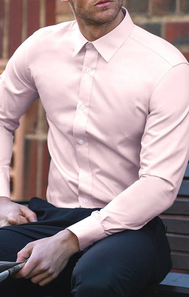 Mens Dress Shirts | Boston Slim Fit Liberty Mens Business Shirt in Pink – Mens  Suit Warehouse