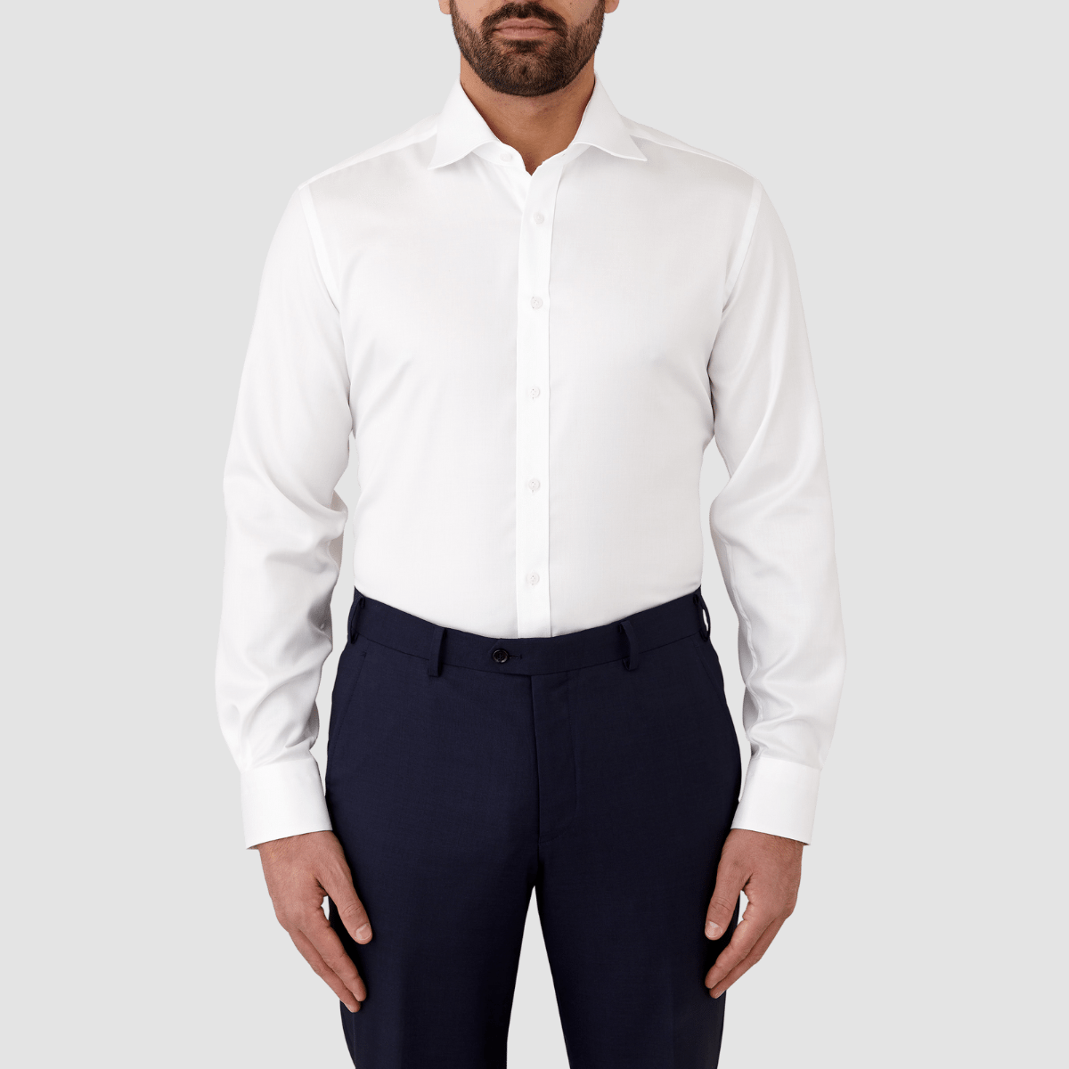 Cambridge classic fit bentleigh mens shirt in white FCP250