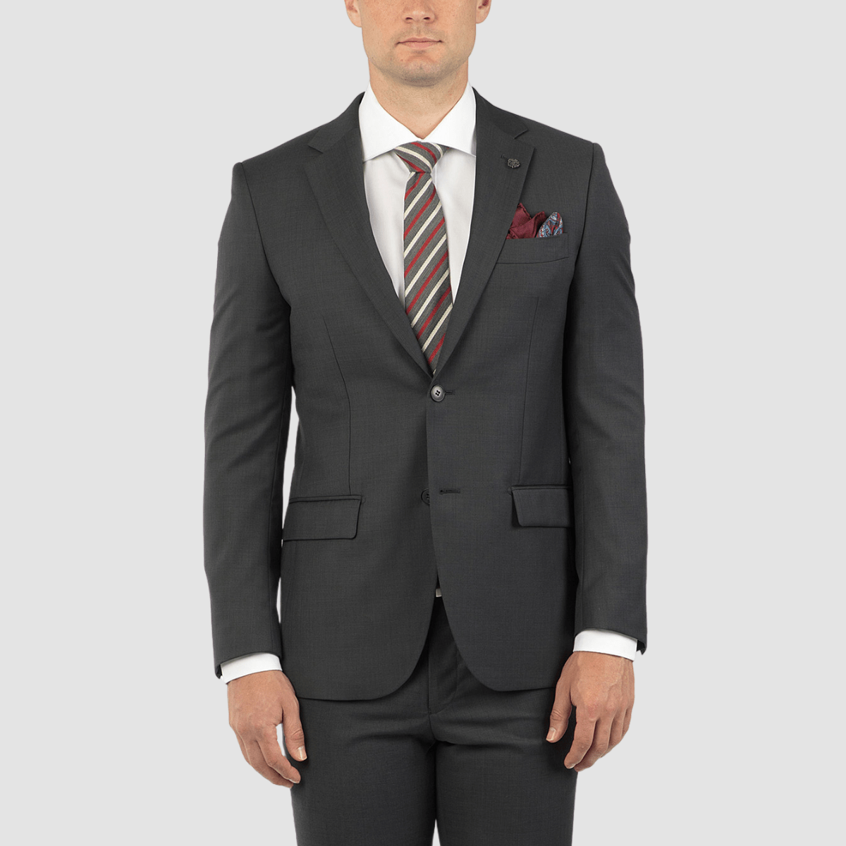 a front view of the mens hardwick sports jacket in grey