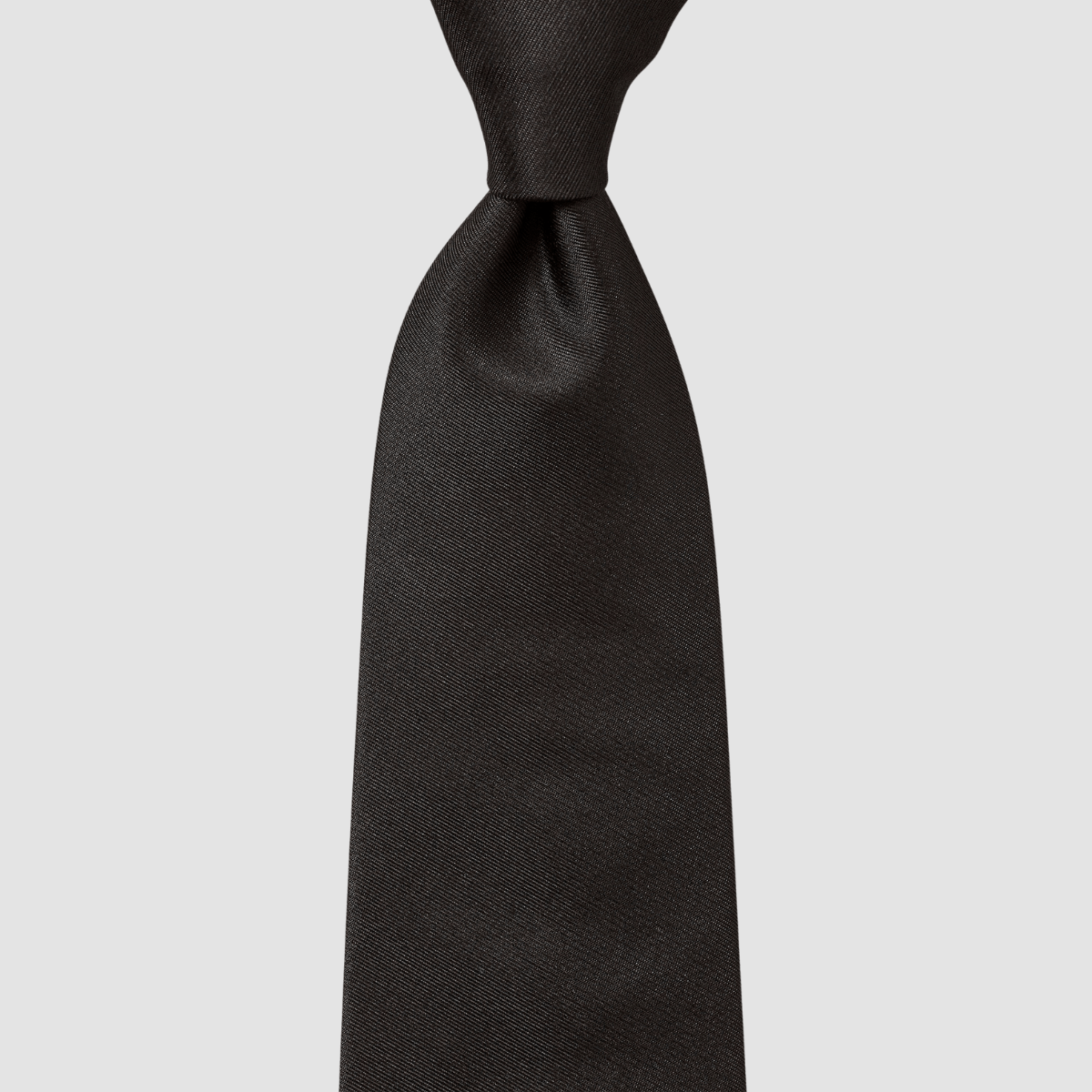 mens long neck tie in black satin finish