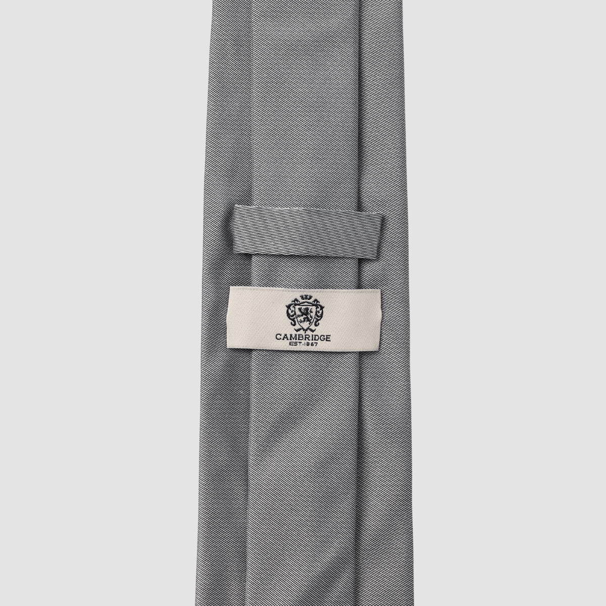 mens grey satin finish neck tie by cambridge
