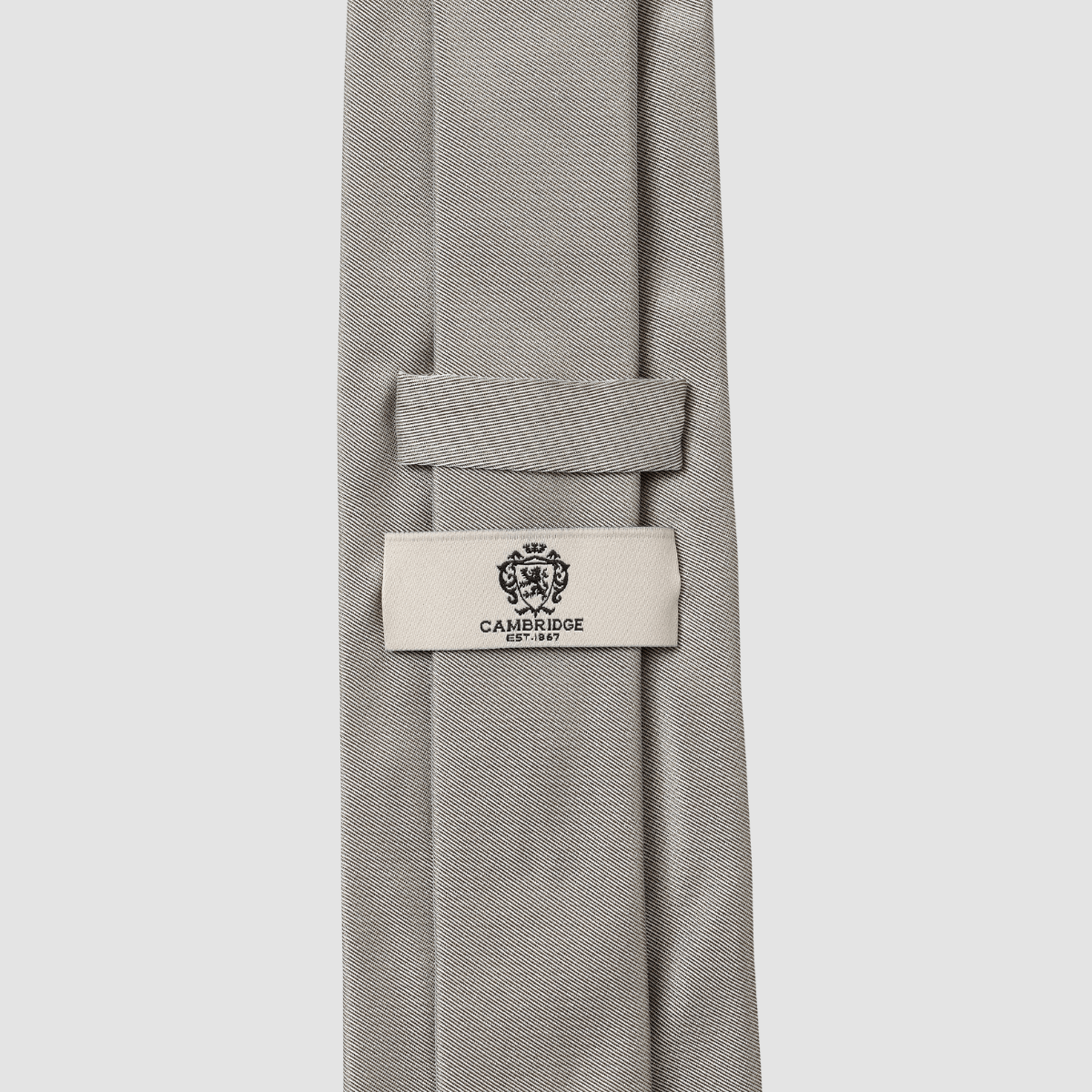 Cambridge mens plain neck tie in silver sage