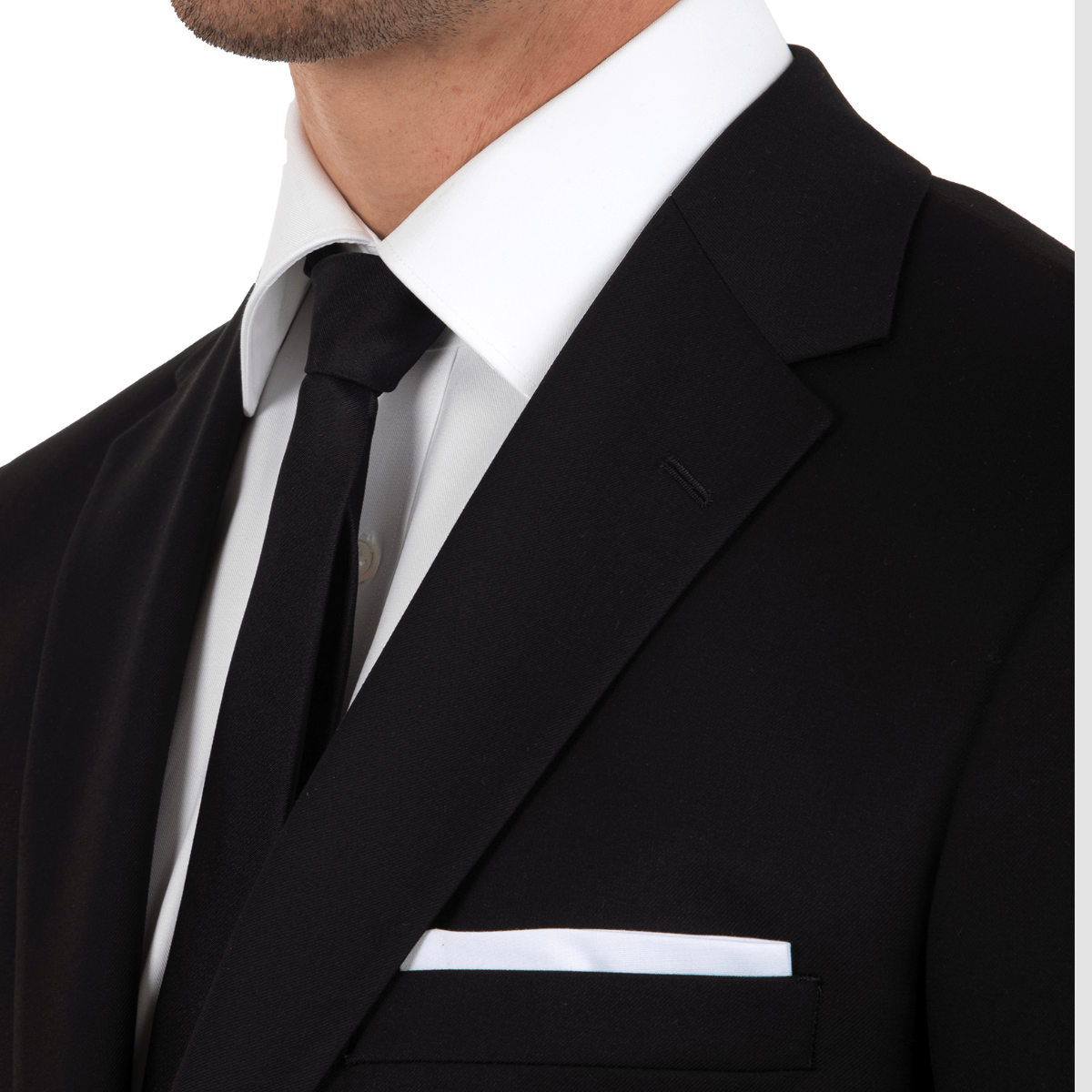 close up of the peak lapel on the cambridge serra tuxedo jacket
