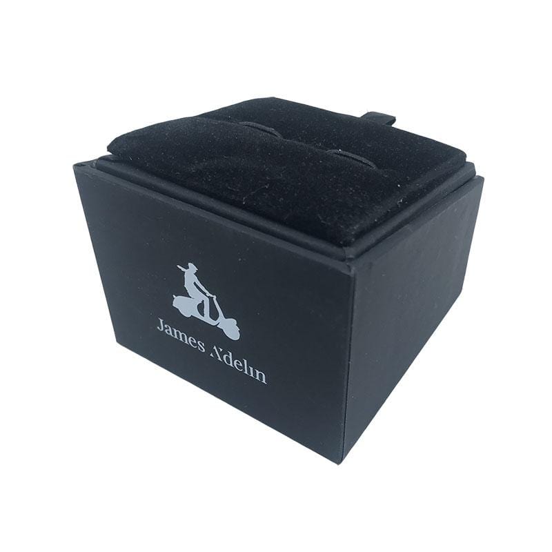 James Adelin Silver Square Matt Plain Cuff Links
