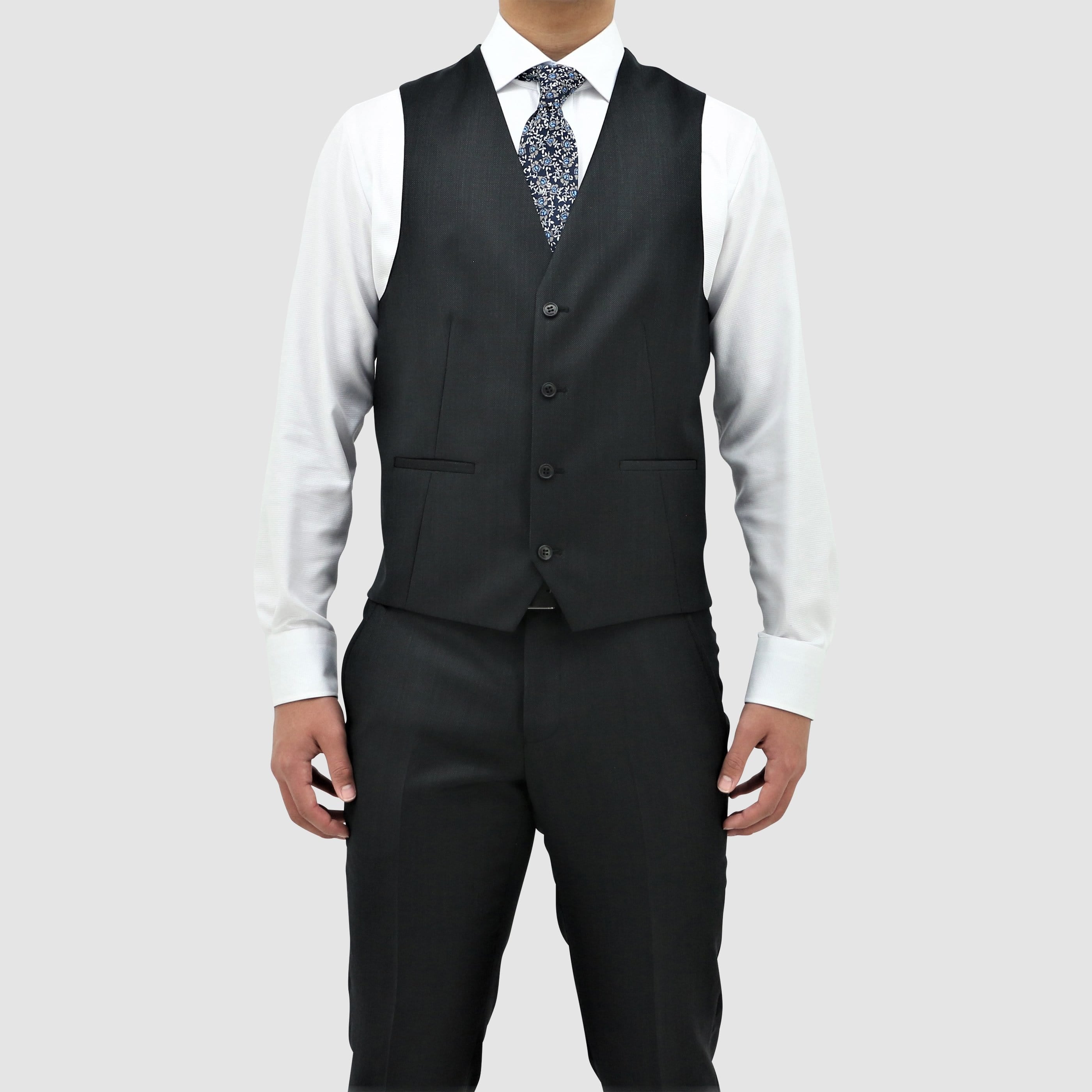 Daniel Hechter's Luke slim fit black Merino wool vest.