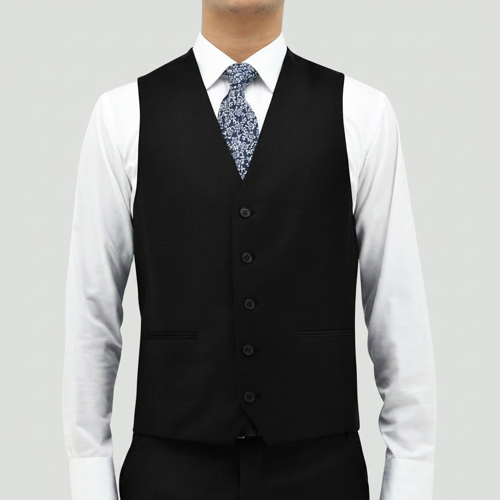 Slim Fit Ryan Vest in Black by Daniel Hechter
