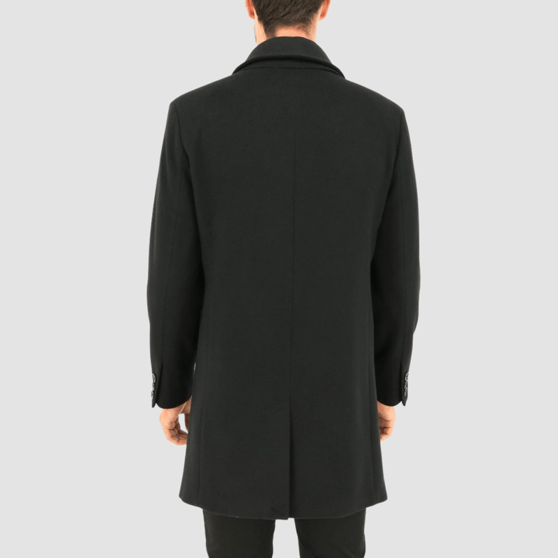 daniel hechter woolen profile mens winter coat in black W21NWP