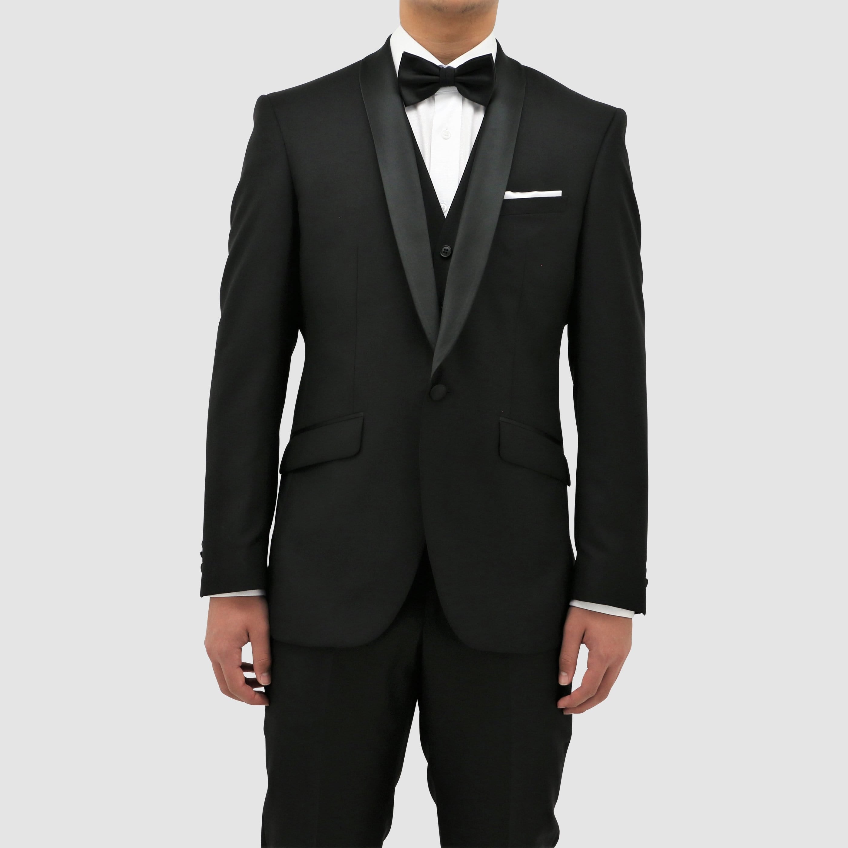 Daniel Hechter slim fit manta shawl lapel tuxedo suit in black pure wool