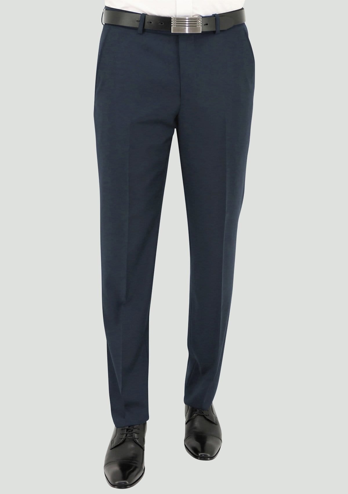 a front on view of the daniel hechter slim fit edward trouser in deep blue merino wool