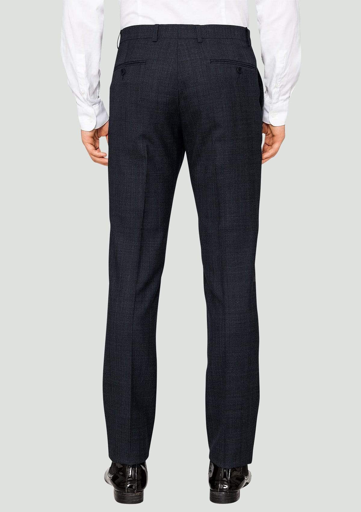 the slim fit ted baker elegan mens suit trouser in gunmetal grey check pure wool 1RL2004