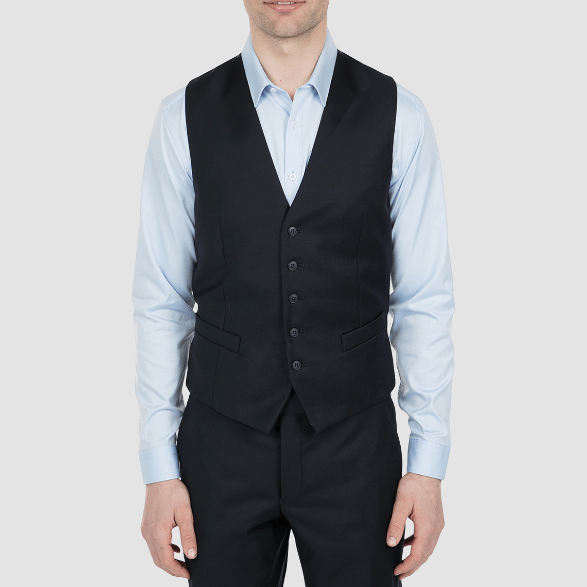 the front of the gibson mighty vest with 5 buttons down the front