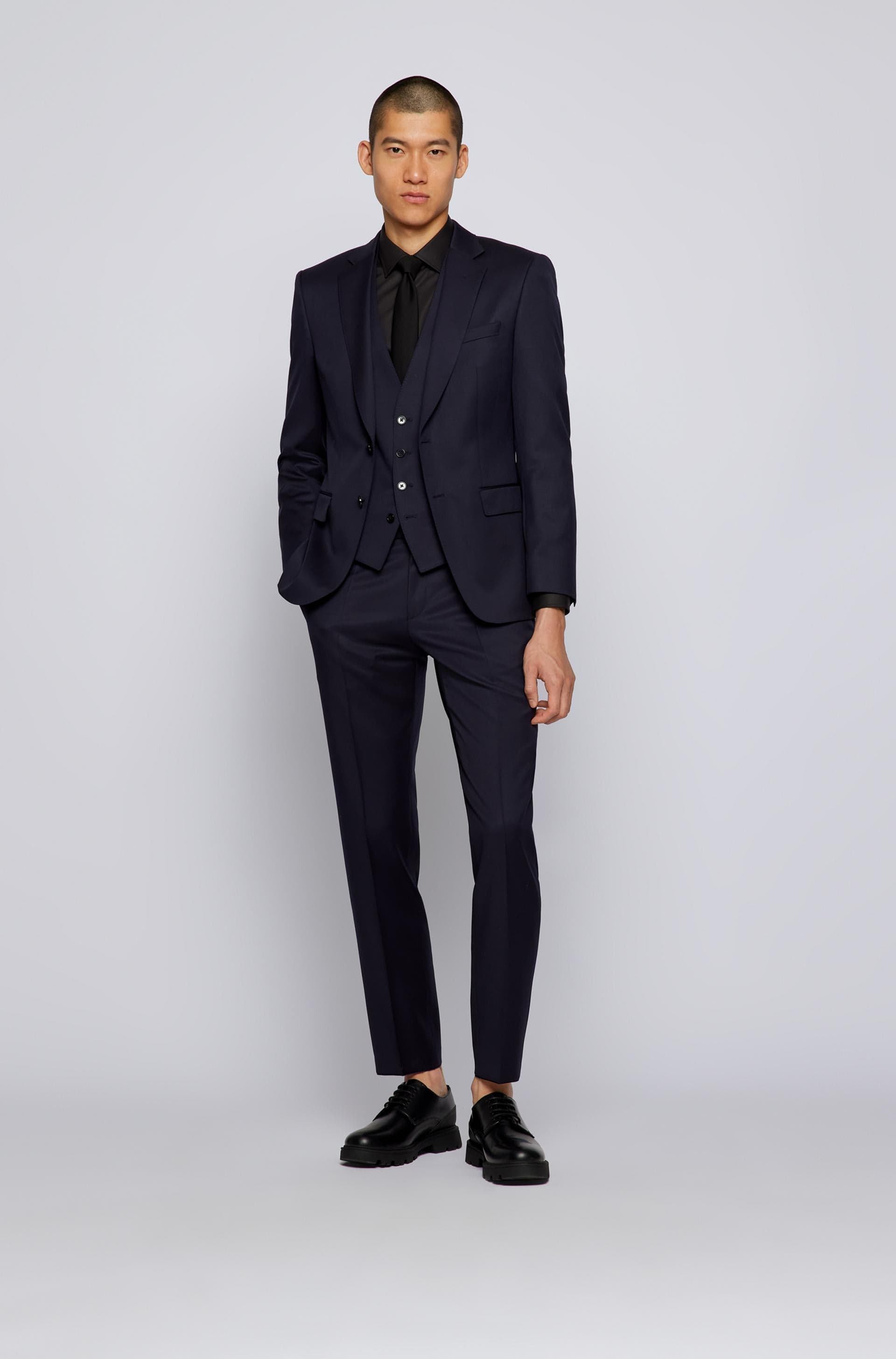 Boss Slim Fit Huge Suit In Dark Blue