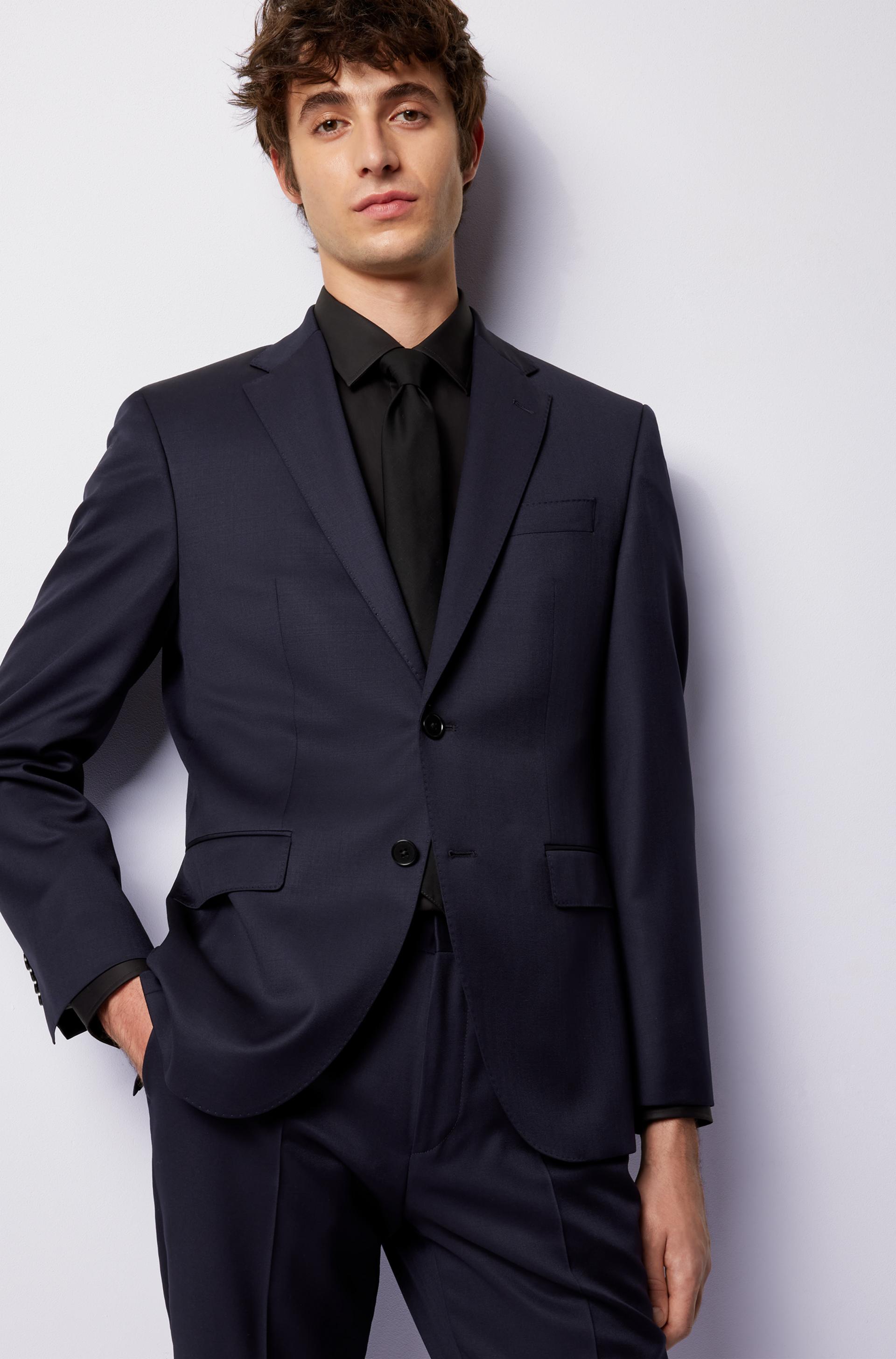 Boss classic fit Jeckson suit in Dark Blue pure virgin wool