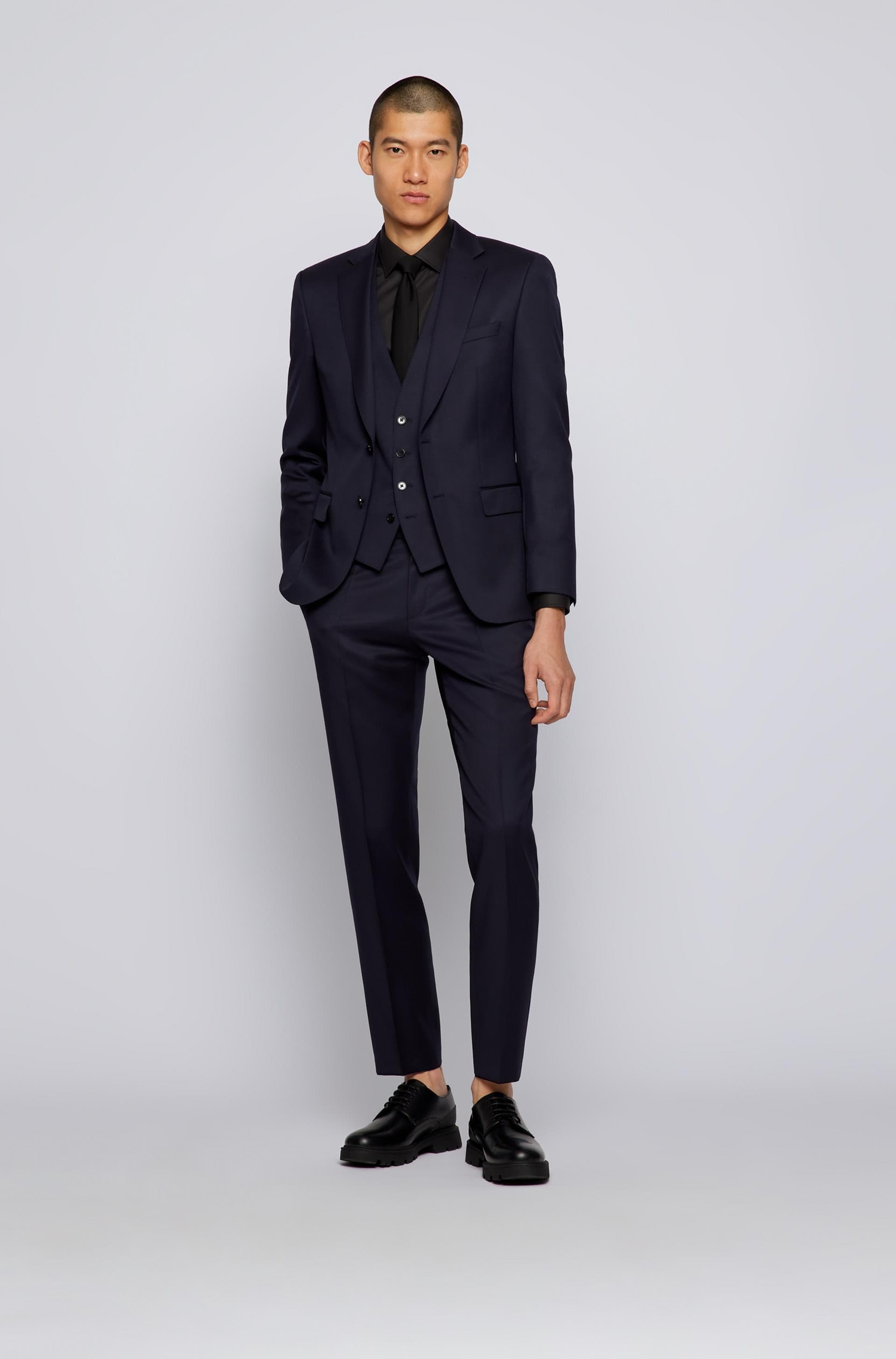 Hugo Boss slim fit Genius trouser in Dark Blue pure virgin wool