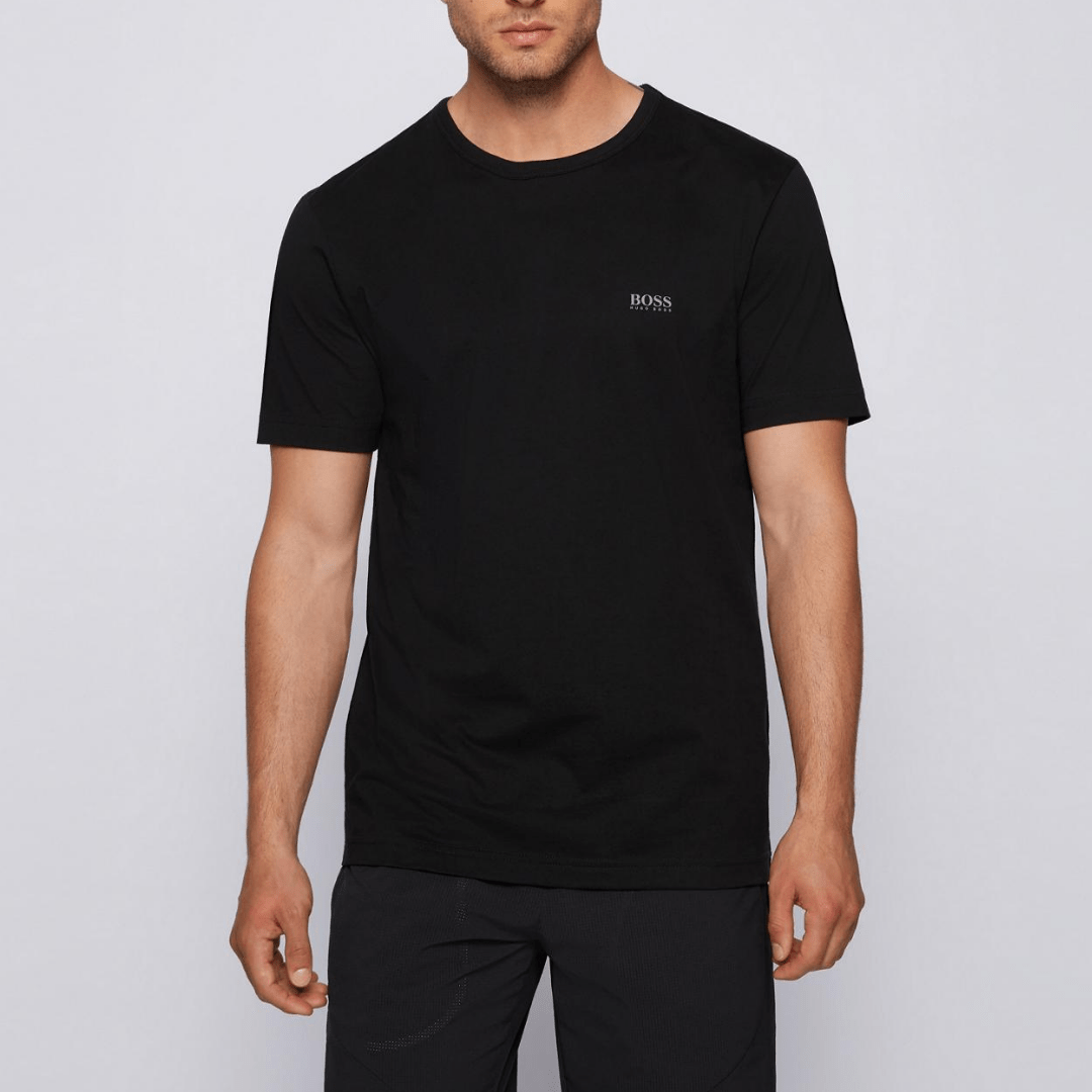 hugo boss classic fit crew neck tshirt in black pure cotton