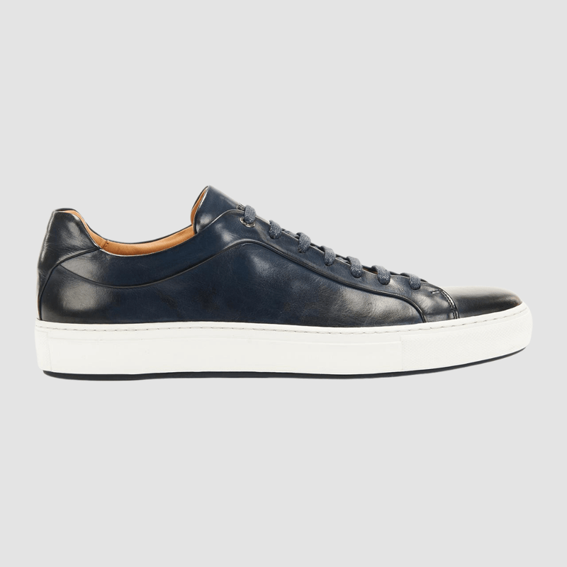 a side view of the calfskin neavy mens trainers by hugo boss