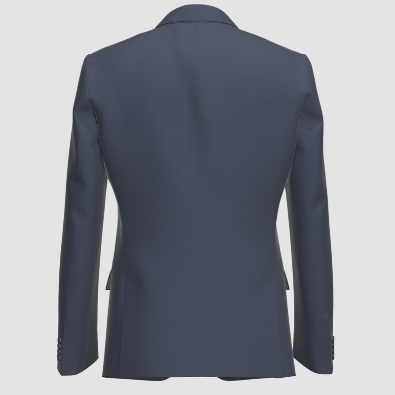 the back of the slim fit hugo boss henry M204X suit jacket in navy