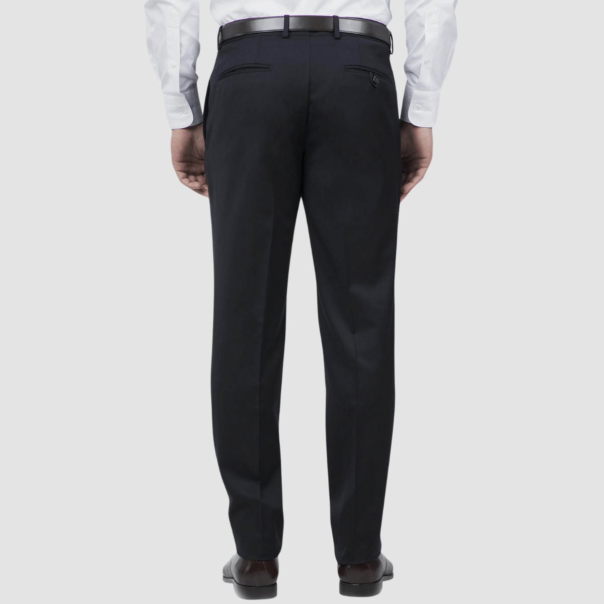 the back of the joe black razor slim fit mens suit trouser