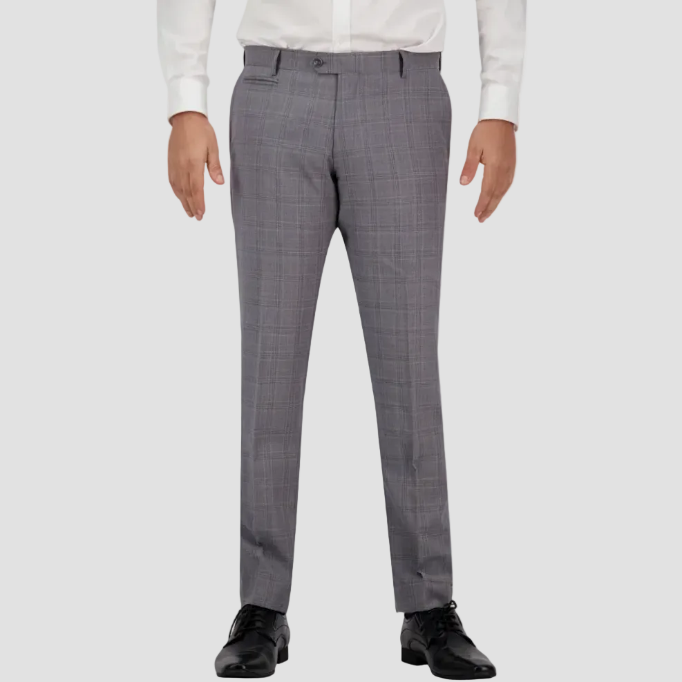 A slim fit silver trouser in Super 120’s Merino, tailored by Savile Row with a Euro finish.
